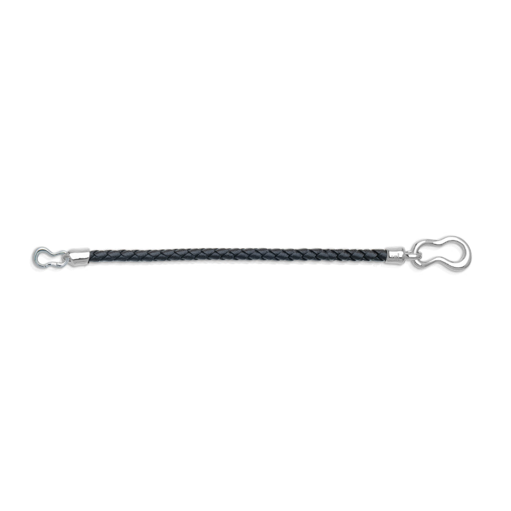 Crochet Leather Bracelet Black