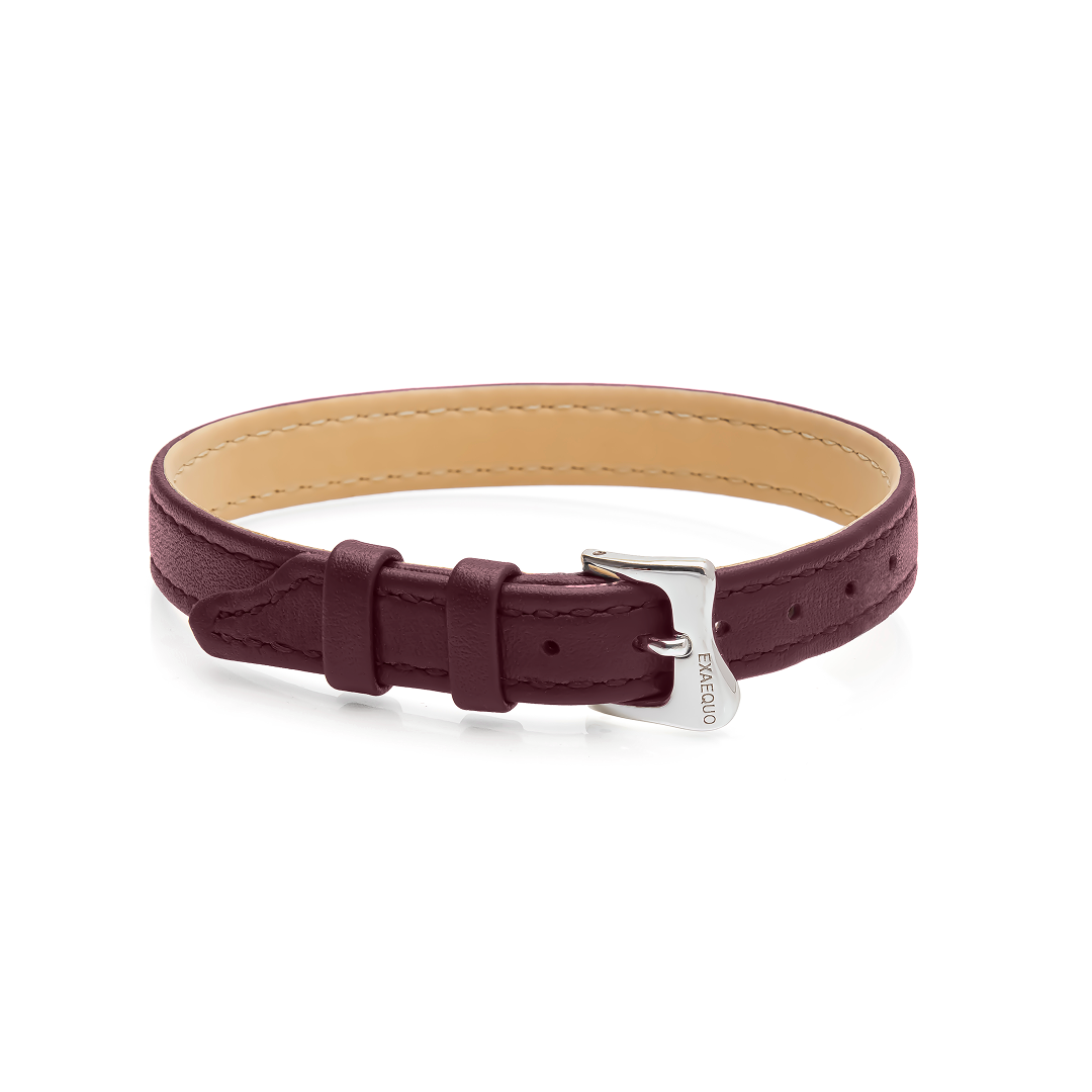 Seconda Pelle Bracelet Flat Burgundy