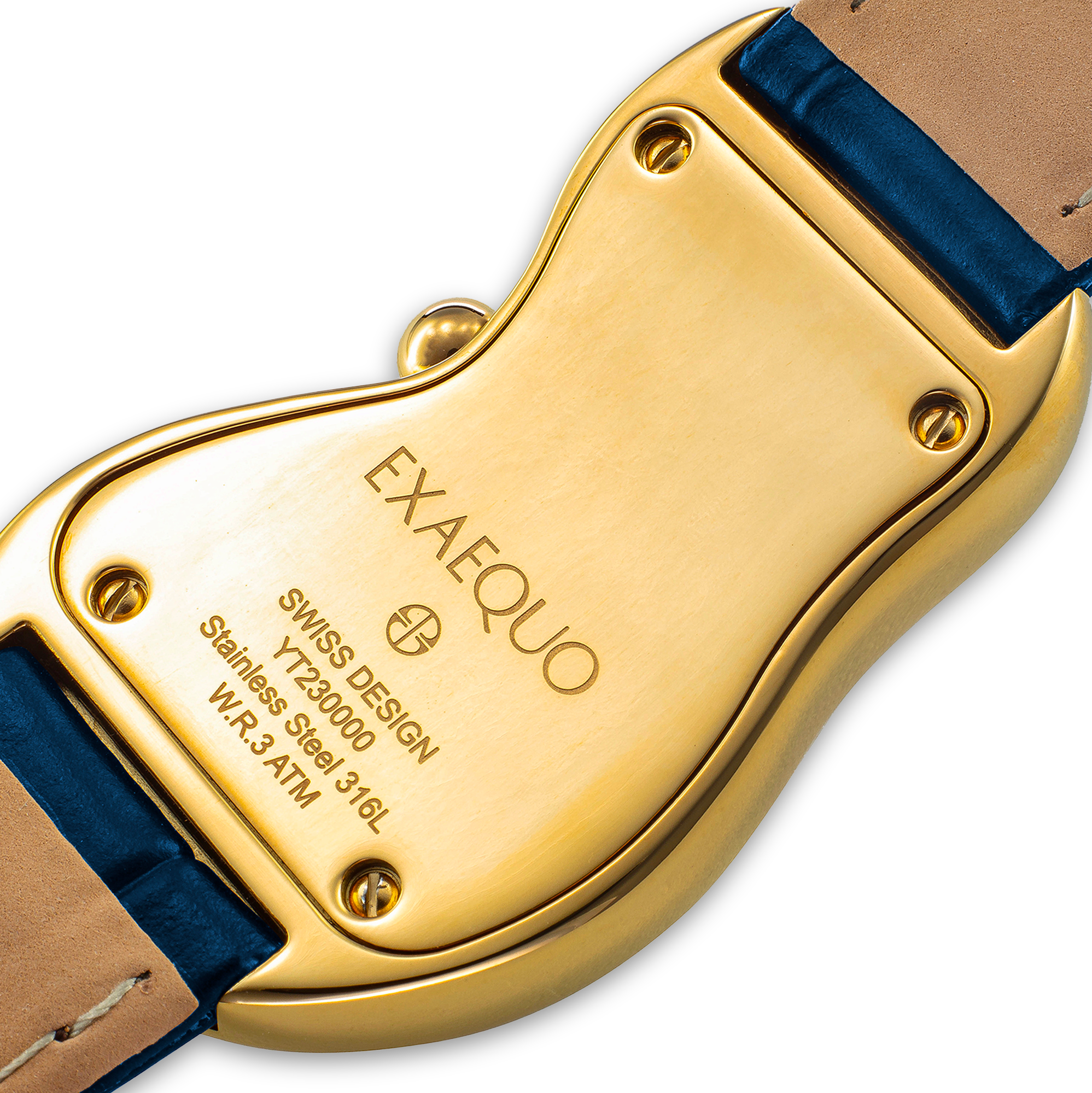 Classic Melting Watch Stainless steel 316L Blue - PVD Yellow Gold